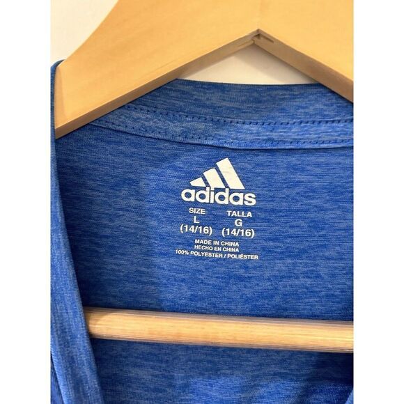 Adidas Graphic T-Shirt Large 14-16 Years Blue Athletic - Picture 4 of 6